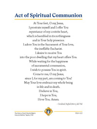 Spiritual Communion Prayer Card