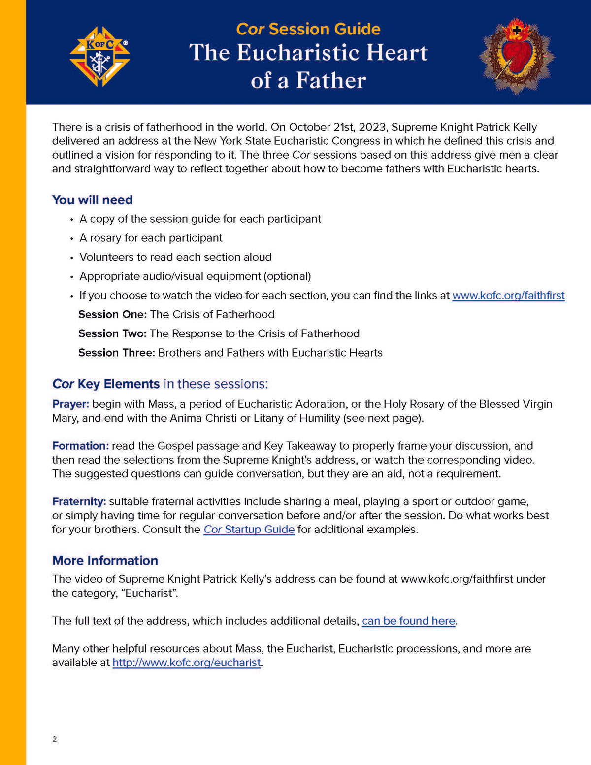 The Eucharist Cor Session Guide