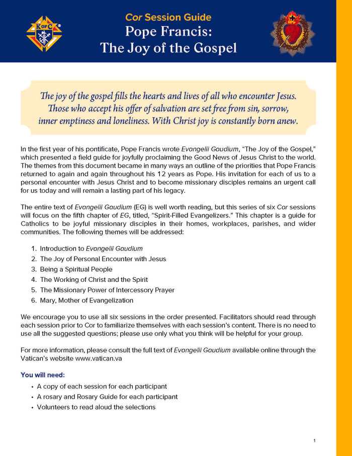 The Joy of the Gospel Cor Session Guide