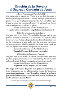 Novena to Sacred Heart Prayer Card