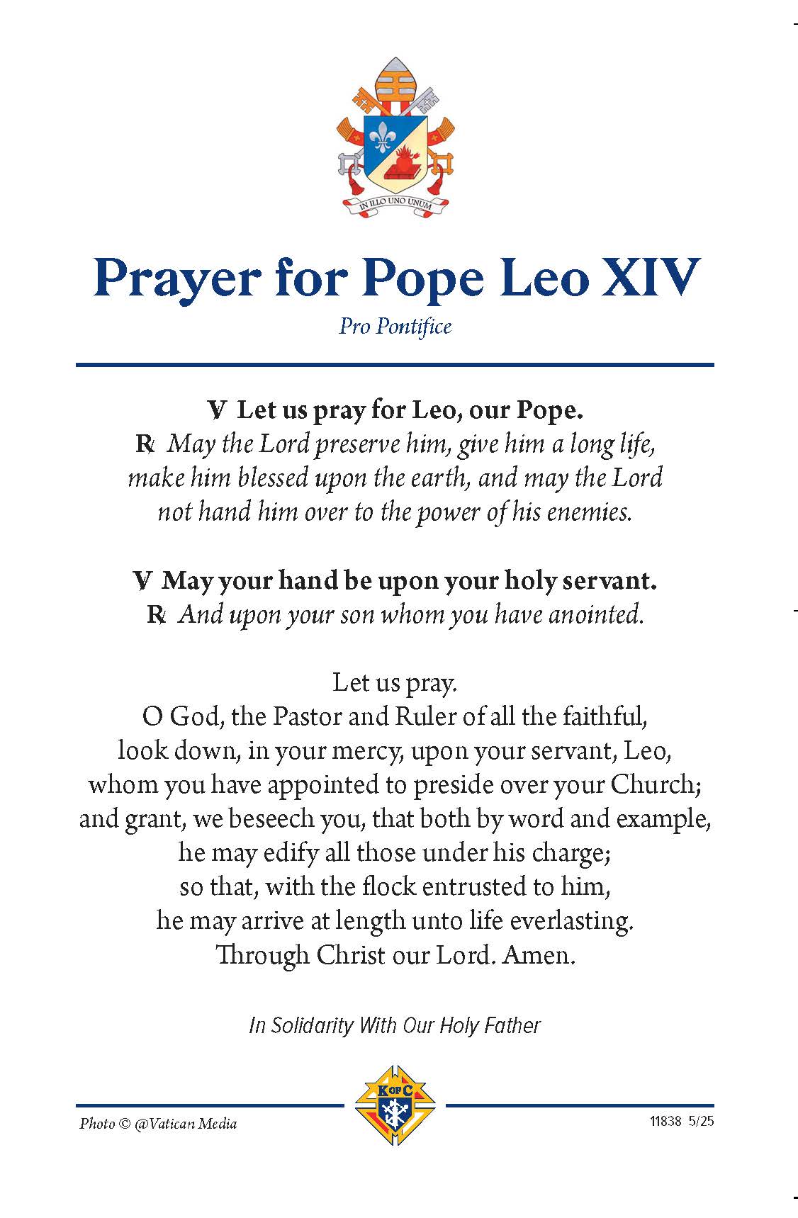 Prayer for Pope Leo XIV