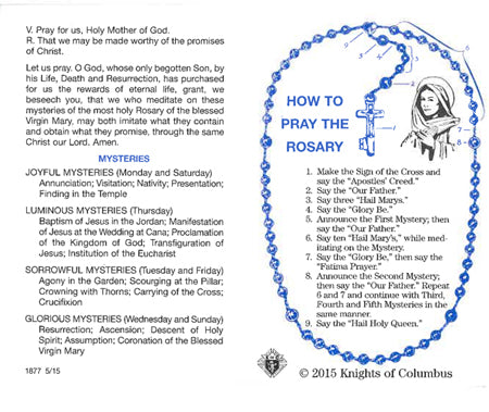 Tarjeta de Oración: Cómo rezar el Rosario