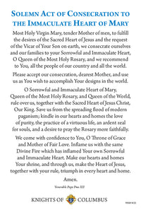 Consecration to Immaculate Heart Prayer Card