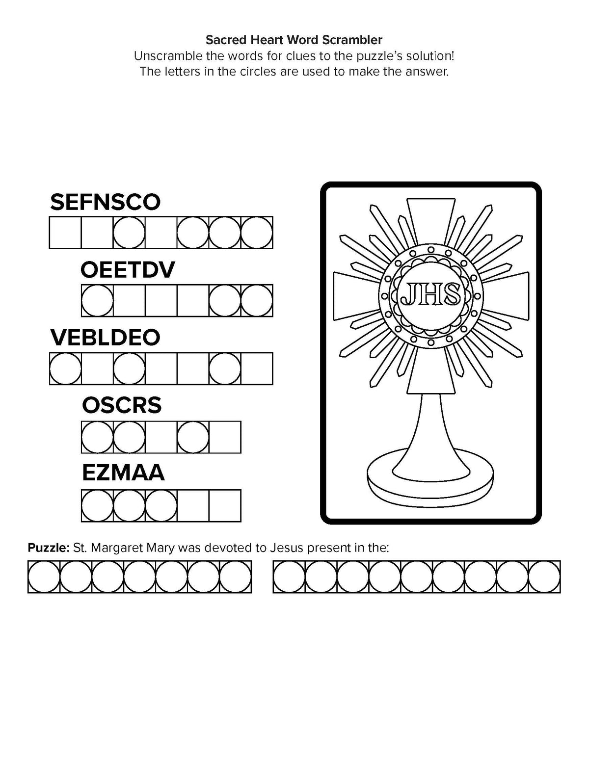 Sacred Heart Children's Activity Book