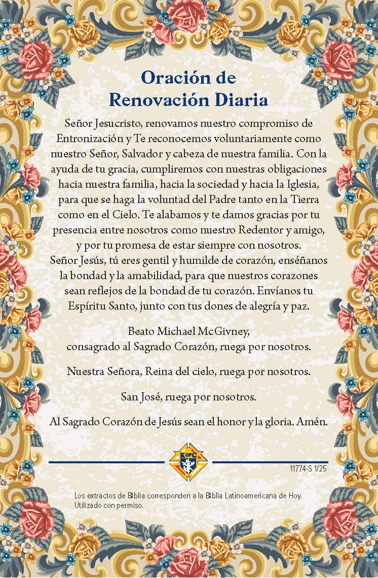Home Enthronement Prayer Card