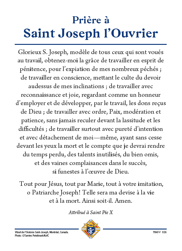 Work St The Dignity of Work: St. Joseph the Worker Prayer Cards – Shop Catholic ...