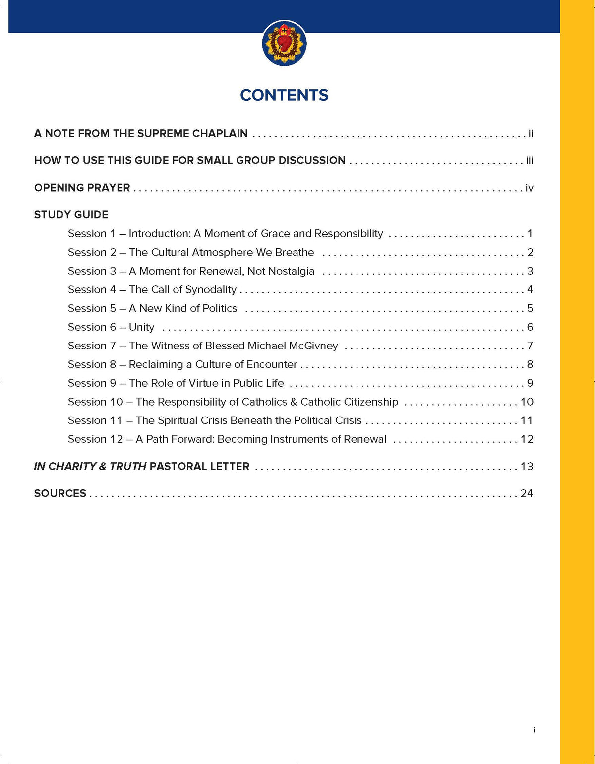 In Charity & Truth Cor Session Guide