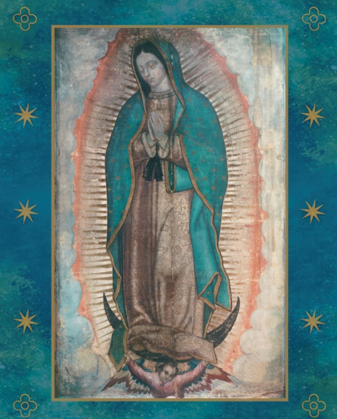 Imitating Saint Juan Diego - Our Lady of Guadalupe Image Starry Border
