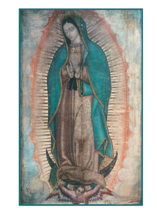 Imitating Saint Juan Diego - Our Lady of Guadalupe Image White Border
